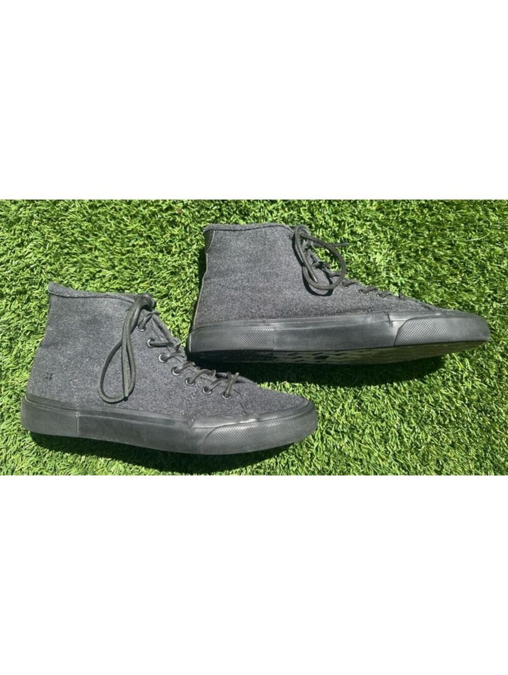Frye Ludlow Mens Gray Wool High Top Lace Up Sneakers (9.5)